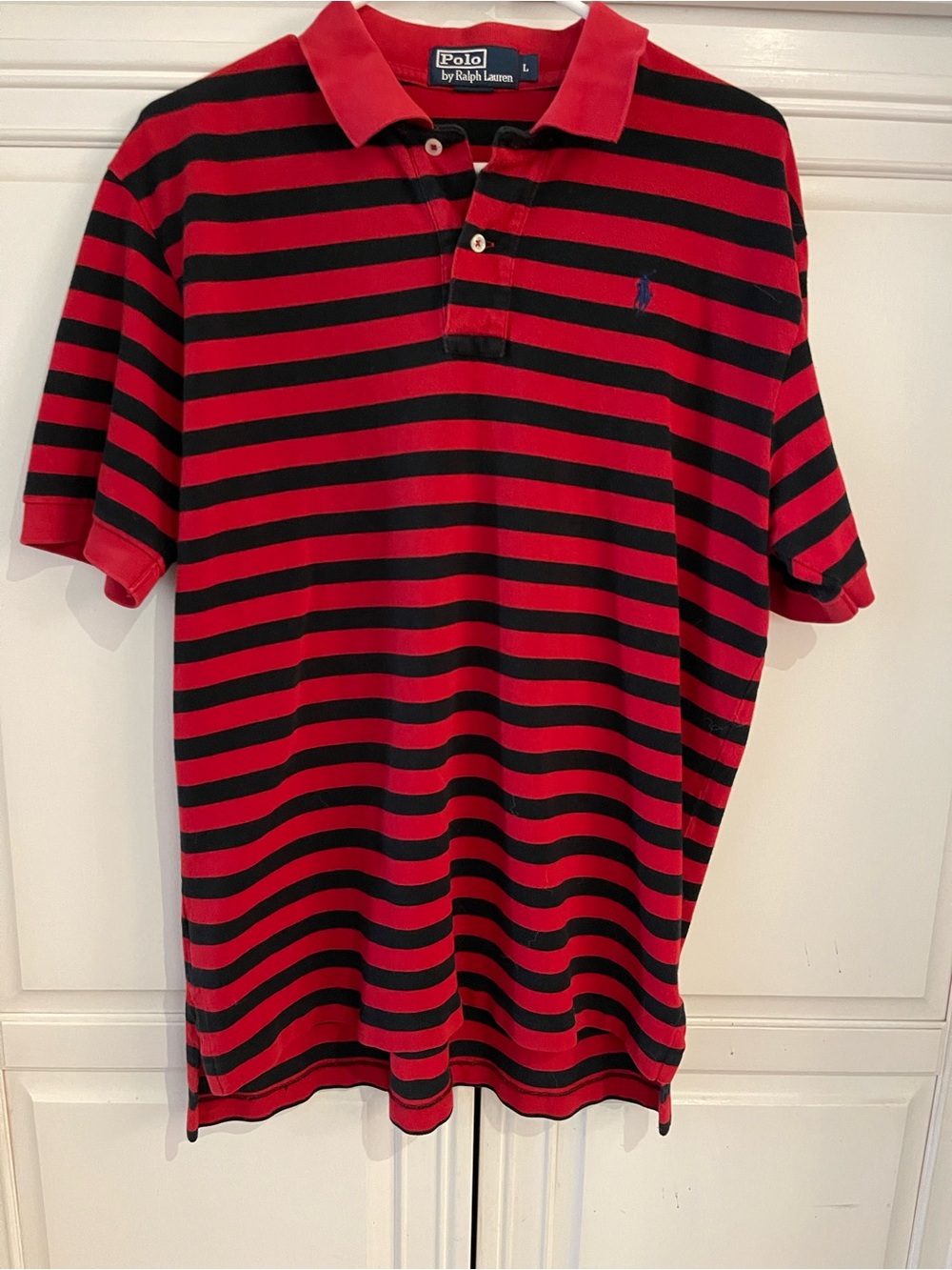 Polo by Ralph Lauren Red and Black Striped Classic Polo